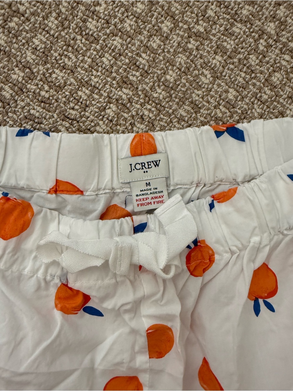 J. Crew White Shorts with Orange Fruit Print - Picture 2 of 2